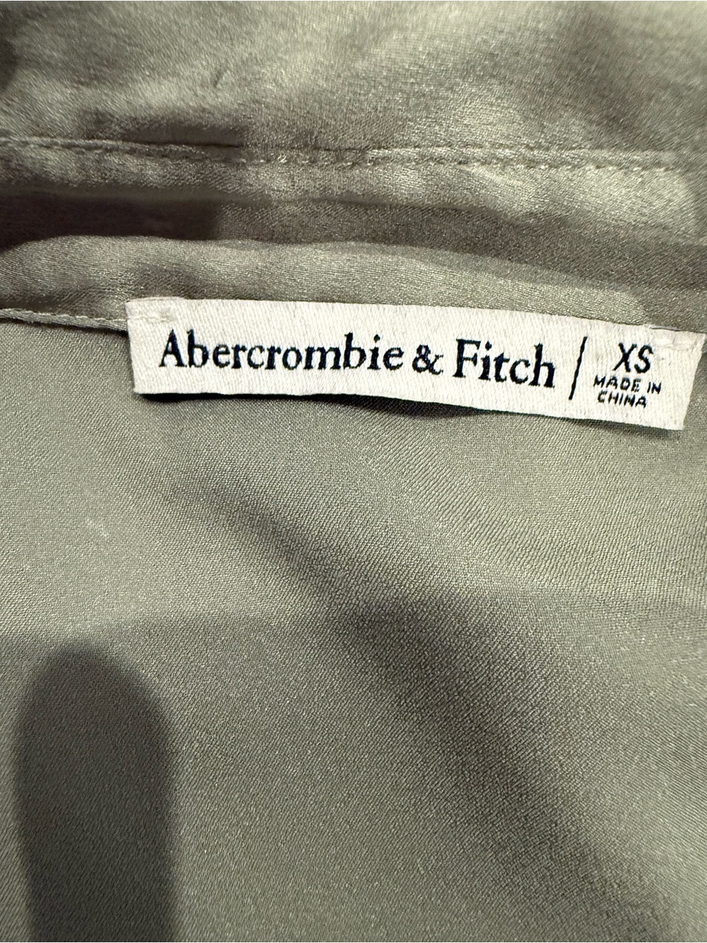 Abercrombie & Fitch Sage Satin Effect Button Down Shirt - Picture 5 of 6